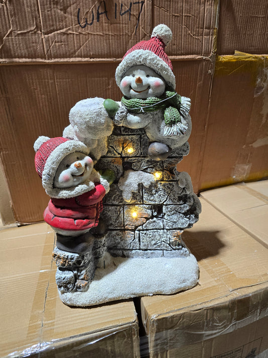 Snowmen Brothers LED Statue