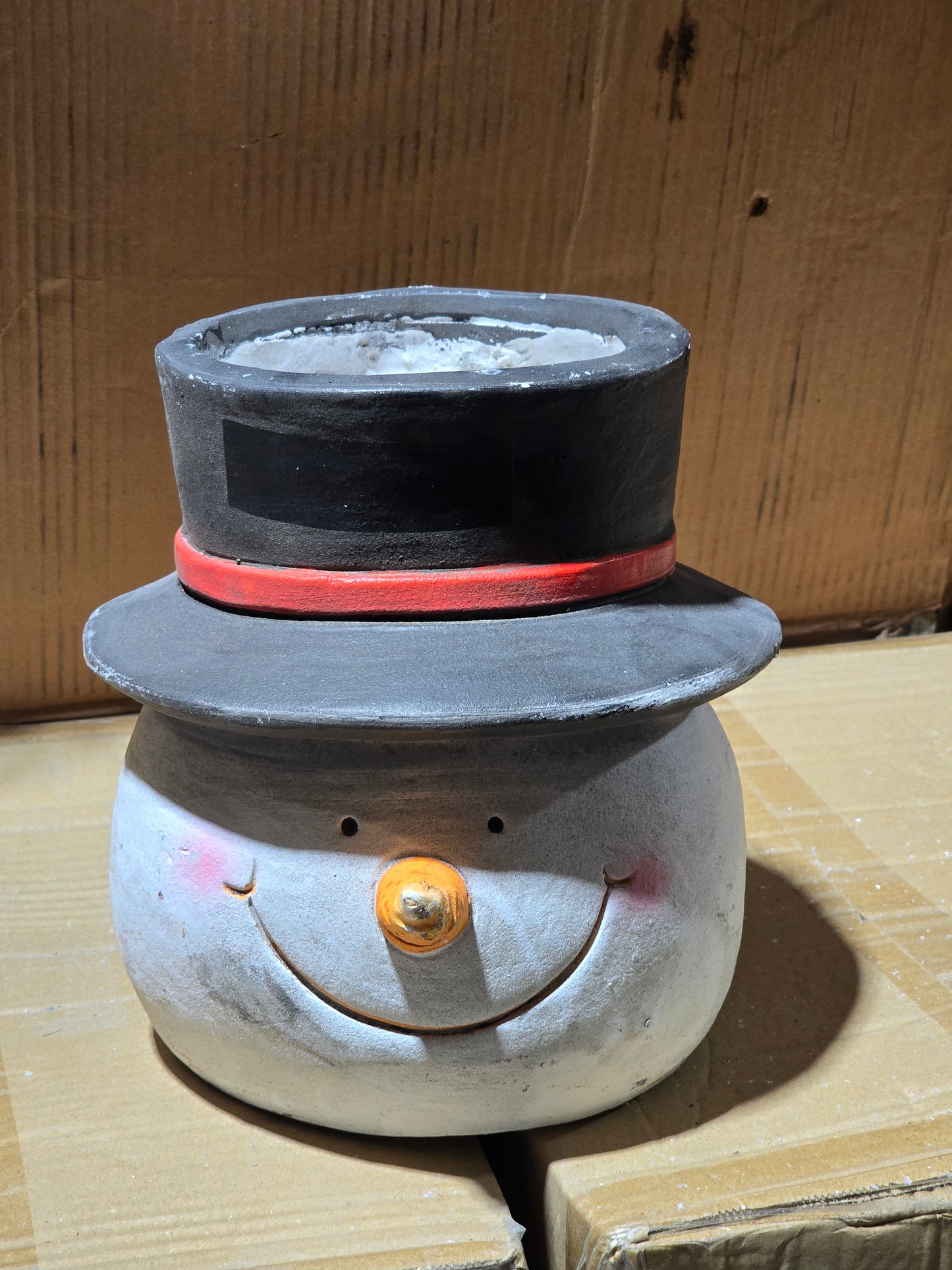 Snowman Head Pot