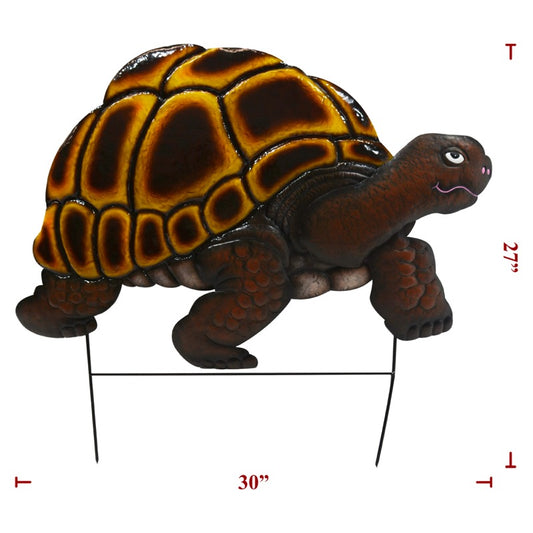 Metal Tortoise On 2 Poles