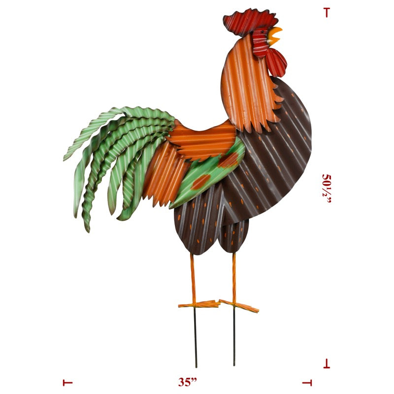 LARGE Metal Rooster