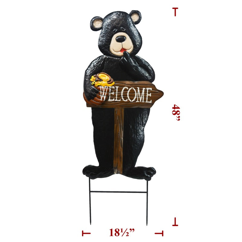 Lg. Brown Bear holding Welcome Sign