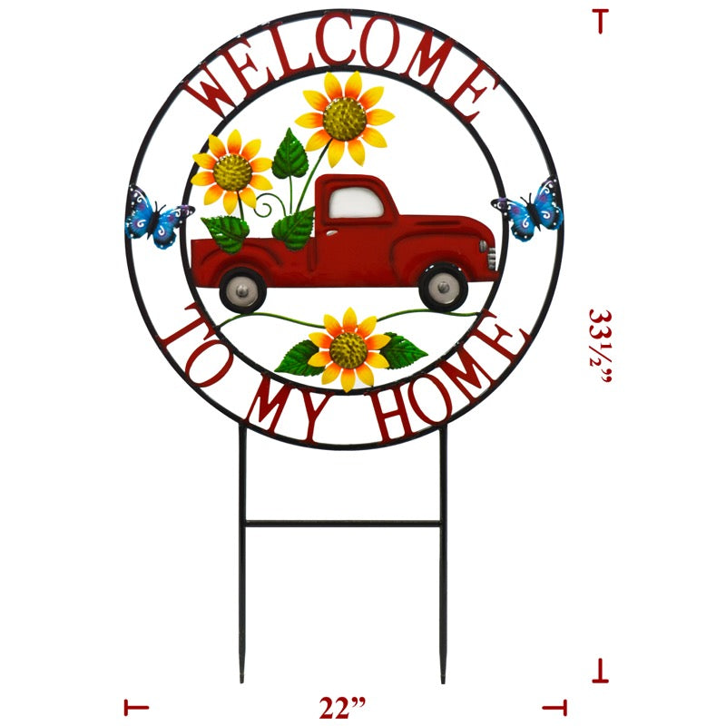 Metal Welcome Truck Plaque 2 Poles