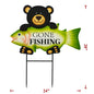 Metal Gone Fishing Bear