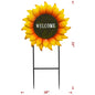 Metal Welcome Sunflower On 2 Poles