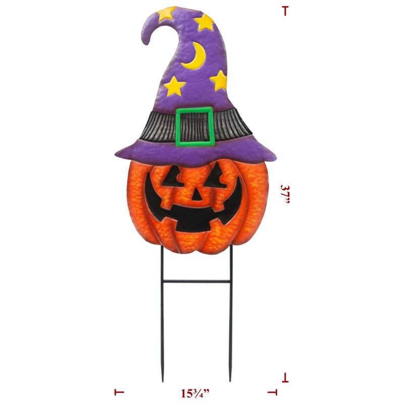 Halloween Metal Witch Pumpkin