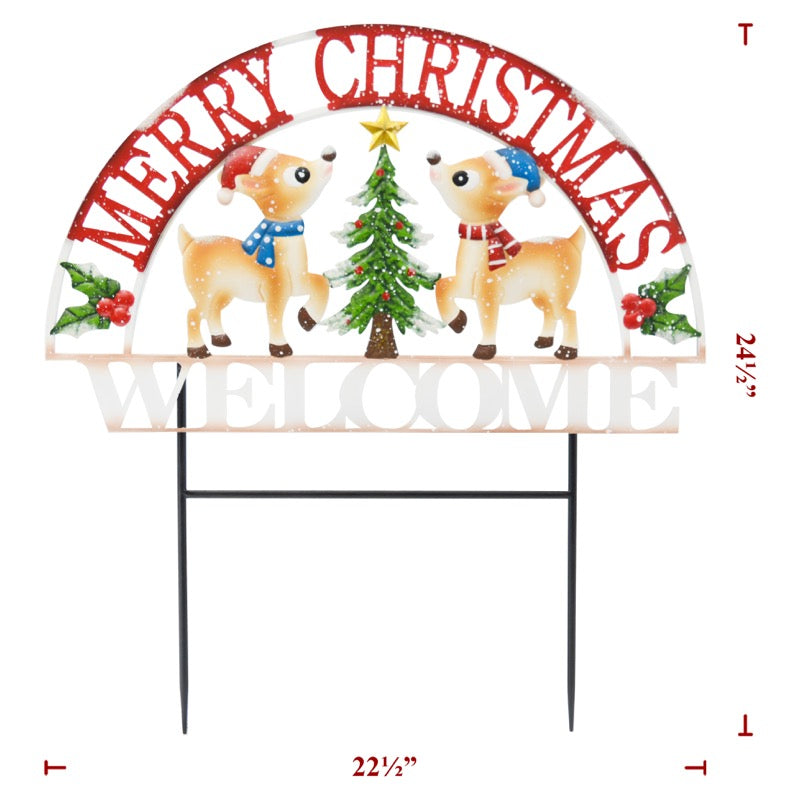 Christmas Metal Welcome Reindeer (6 Pack)