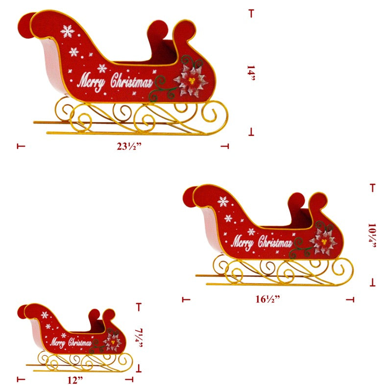 Christmas Metal Santa Sleighs (2 Pack)