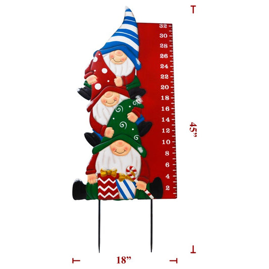 Christmas Metal Gnome Snow Meter (6 Pack)