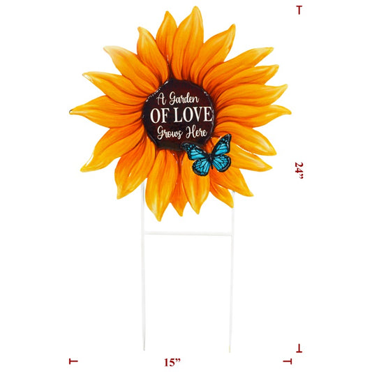 Metal Sunflower On 2 Poles