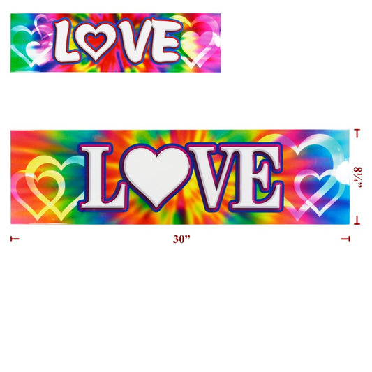 2 Asst Tie Dye Love Signs