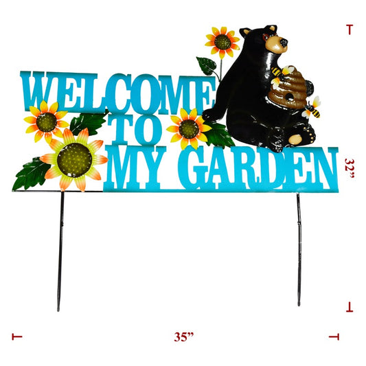 Metal Garden Bear W/ Bees