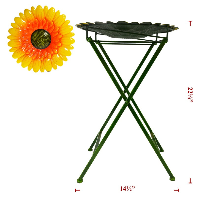 Metal Sunflower Bird Bath