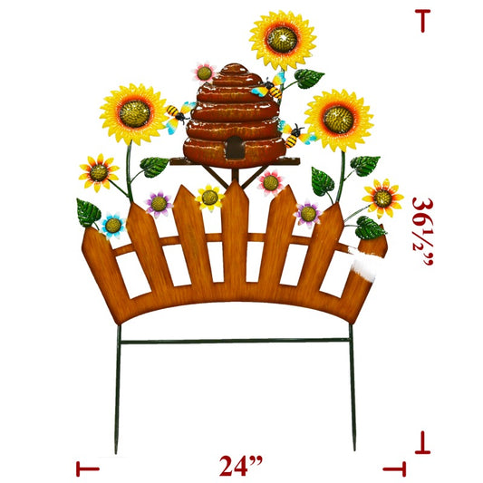 36.5" Metal Fence W/ Hive