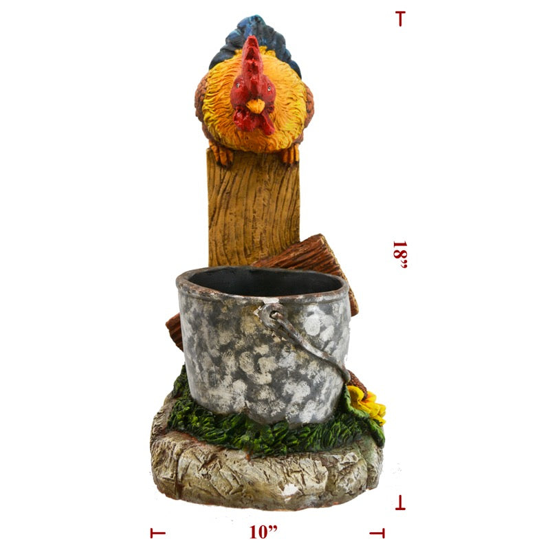 Poly Planter w/ Rooster