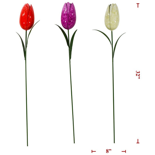 3 Asst Metal Tulips