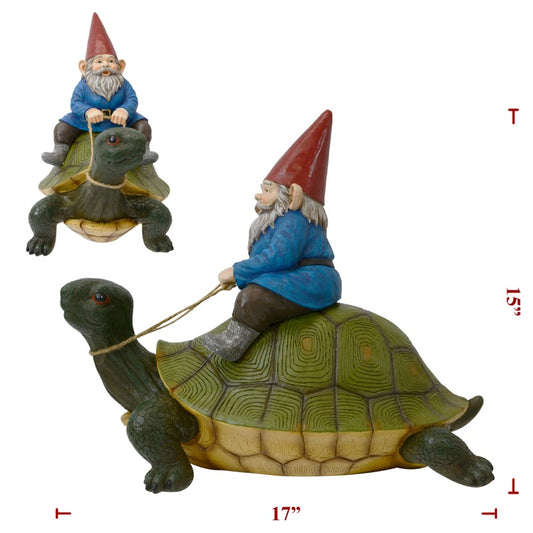 Poly Gnome Riding Turtle