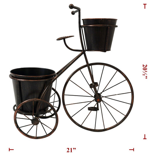 Metal 2 Pot Bike Planter