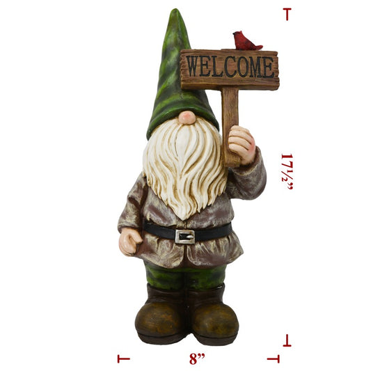 17.5" Poly Gnome w/ Green Hat