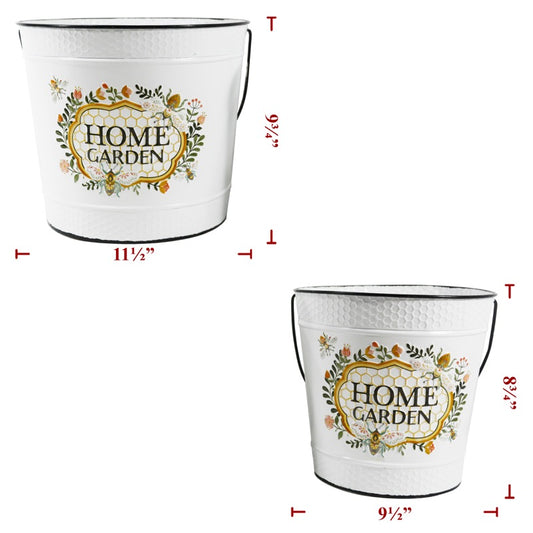 2 PC Metal Bucket Set