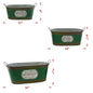 3 PC Green Oval Metal Planter