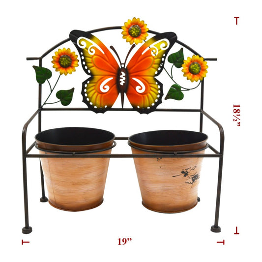 Metal Double Chair Planter