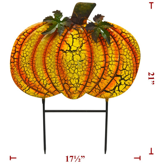 Fall Metal Yard Pumpkin "Yellow"