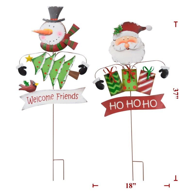 Christmas Metal LIT Snowmen (12 Pack)