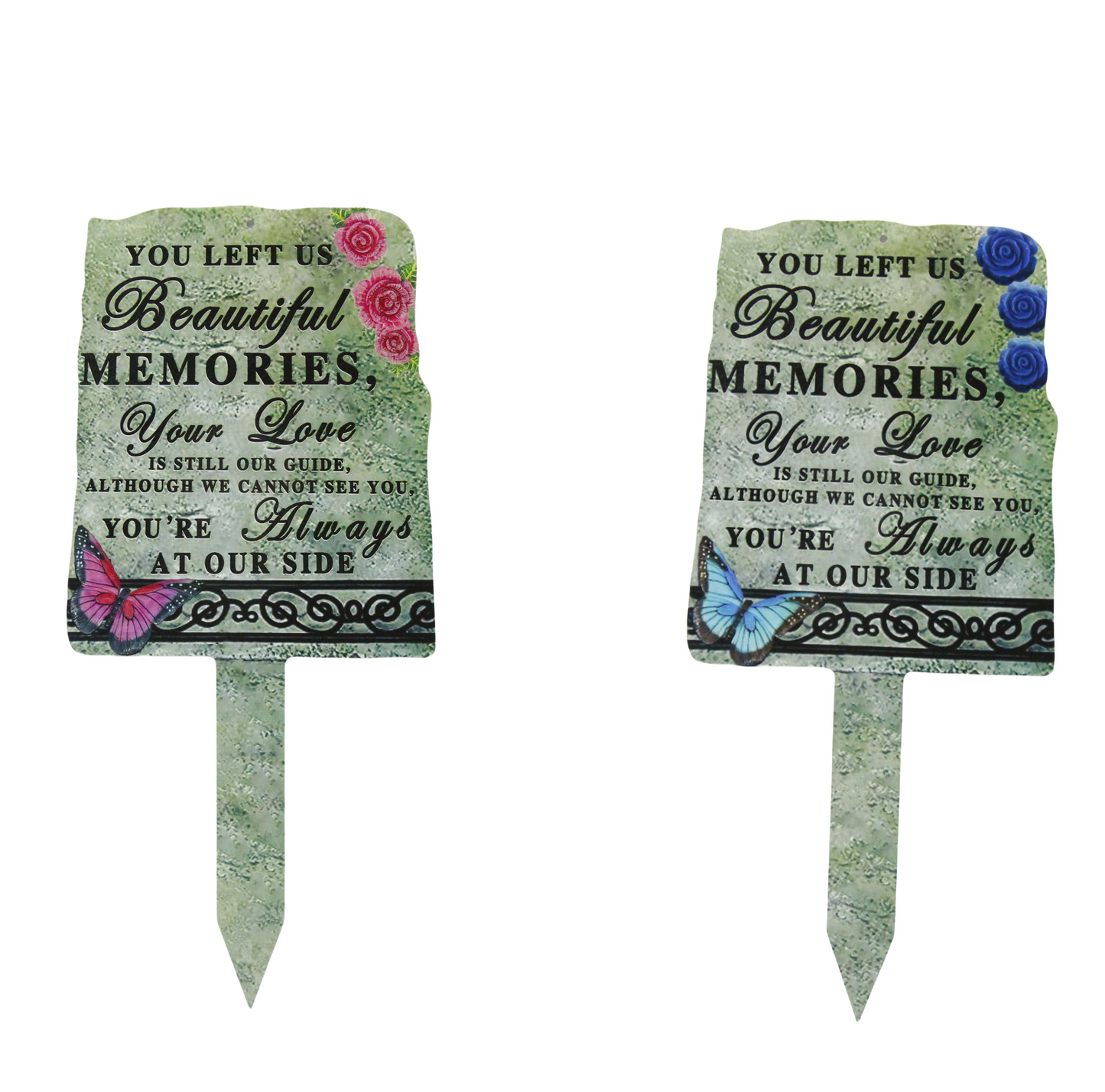 "Beautify Memories Pink & Blue" Cemetery Stake