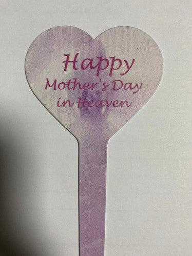 "Happy Mother's Day in Heaven" Lavander Metal Pick