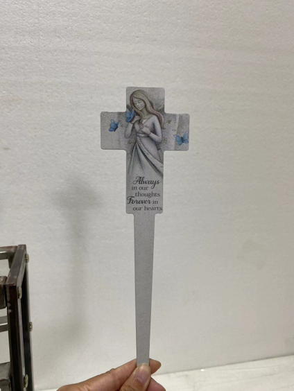 "Always & Forever" Cemetery Cross Pick