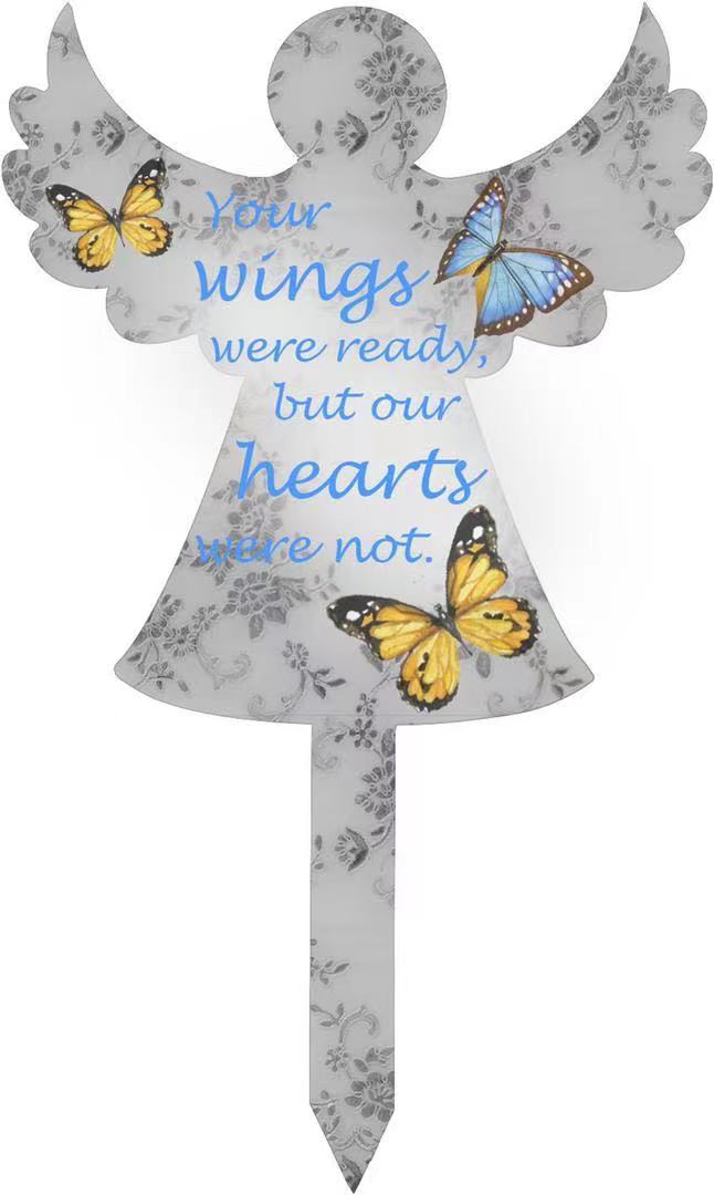 "Wings and Hearts" Cemetery Stake