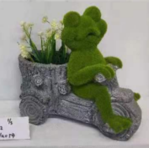 Grass Frog on Grey Bike Planter