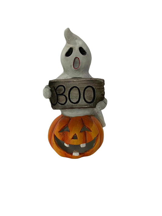 "BOO" Ghost in Pumpkin