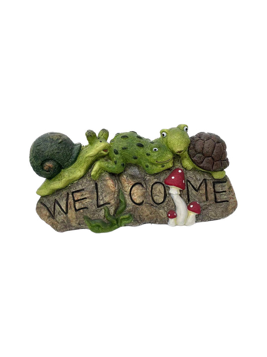 Turtle, Snale and Frog "Welcome" Rock