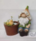 White Beard Gnome and Yellow Bird Planter