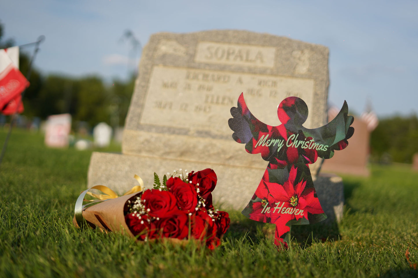 "Merry Christmas" Cemetery Stake