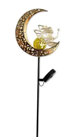 Metal Moon Fairy Solar Light