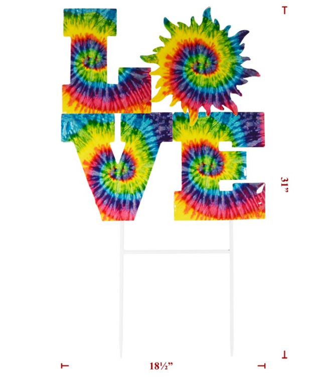 Metal Tie dye Love Stake (N/A)