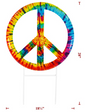 Metal Tie Dye Peace Sign On 2 Poles (N/A)