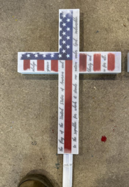 USA Solar Cross Cemetery Stake