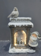 Christmas Santa & Bird LED Light Fireplace