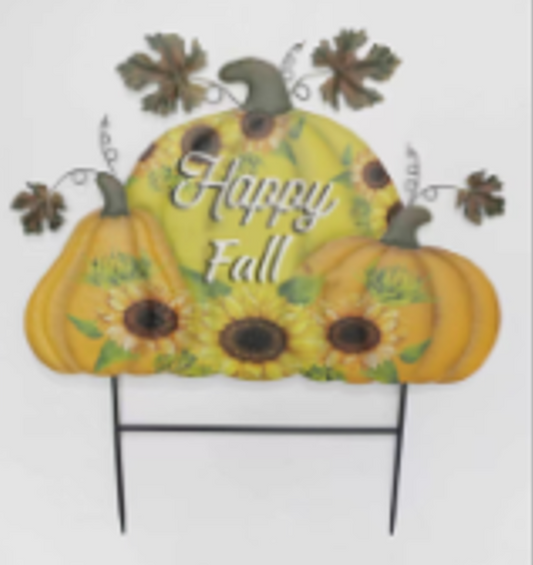 "Happy Fall" Metal Sign