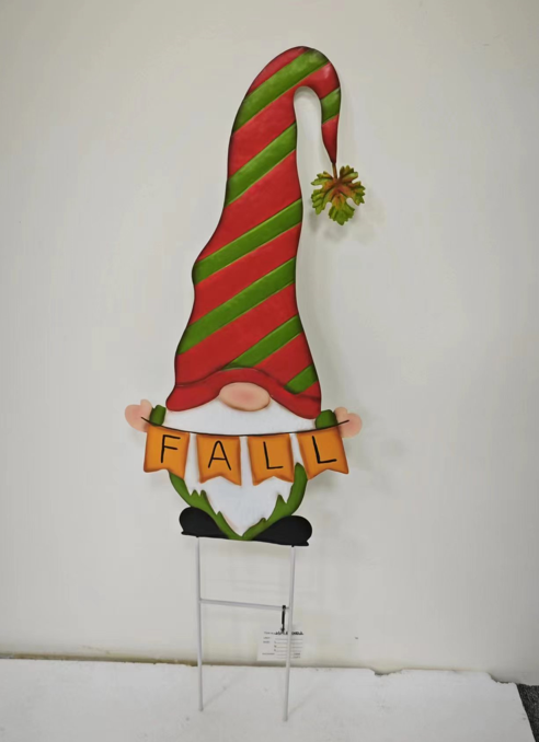 Fall Gnome Metal Stake