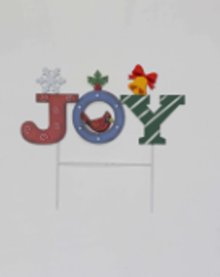 "JOY" Winter Metal Stake