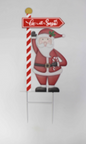 "Let It Snow" Santa North Pole Metal Stake