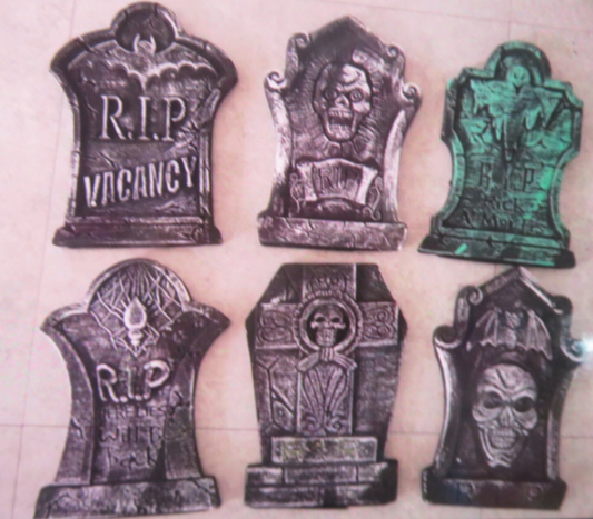 16.9" Tombstones 6 Assorted