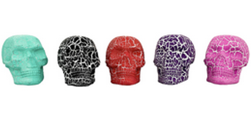 5 Assorted Light Up Skull Heads