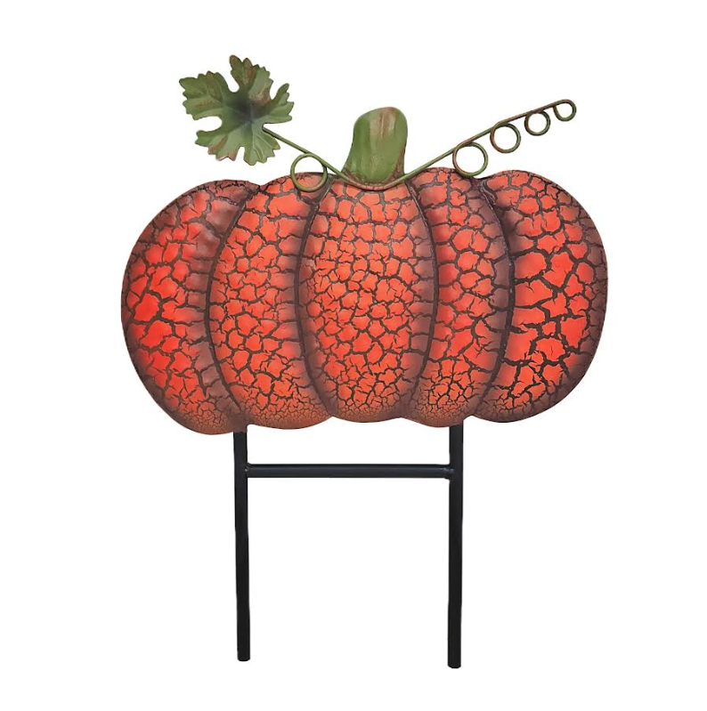 Fall metal big Pumpkin red